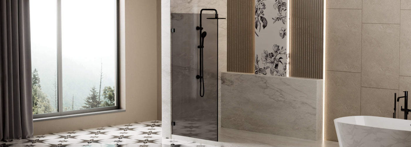 Grey Glass Shower Screens