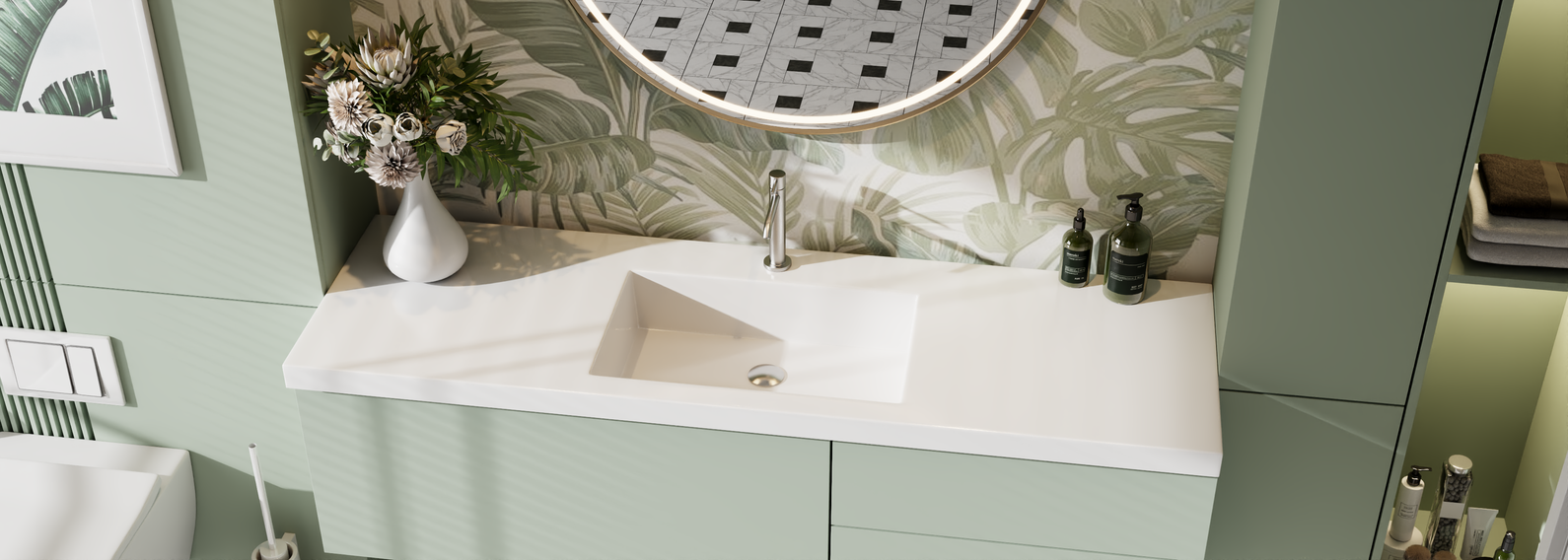 Poly Vanity Tops with Basins