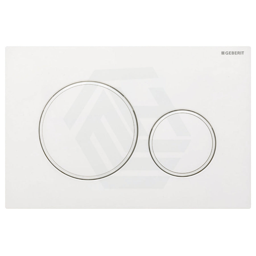 Fienza Sigma20 Round Matte White With Trim Button For Geberit Sigma Cistern Toilets Push Buttons