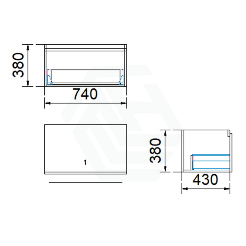 750Mm Wall Hung Bathroom Floating Vanity Drawers Doors Multi-Colour Cabinet Only 1-Drawer Vanities