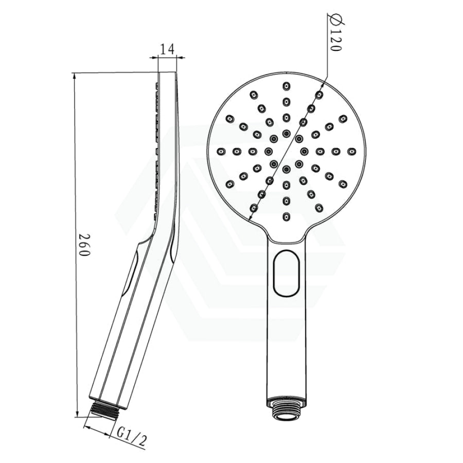 10 Inch 250Mm Round Black Twin Shower Station Top Water Inlet With 3 Functions Handheld Showers