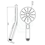 10 Inch 250Mm Round Black Twin Shower Station Top Water Inlet With 3 Functions Handheld Showers