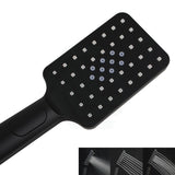 10 Inch 250Mm Square Black Wide Rail Twin Shower Station Top Water Inlet With 3 Functions Handheld