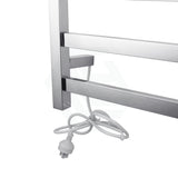 1000X600X120Mm Square Chrome Electric Heated Towel Rack 9 Bars