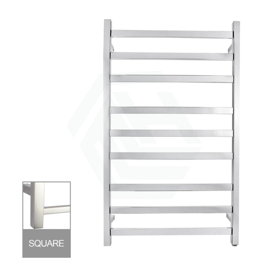 Electric Heated Towel Rail Square 9 Bars Chrome