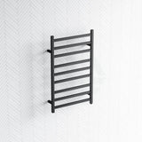 1000X600X120Mm Square Matt Black Electric Heated Towel Rack 9 Bars Rails