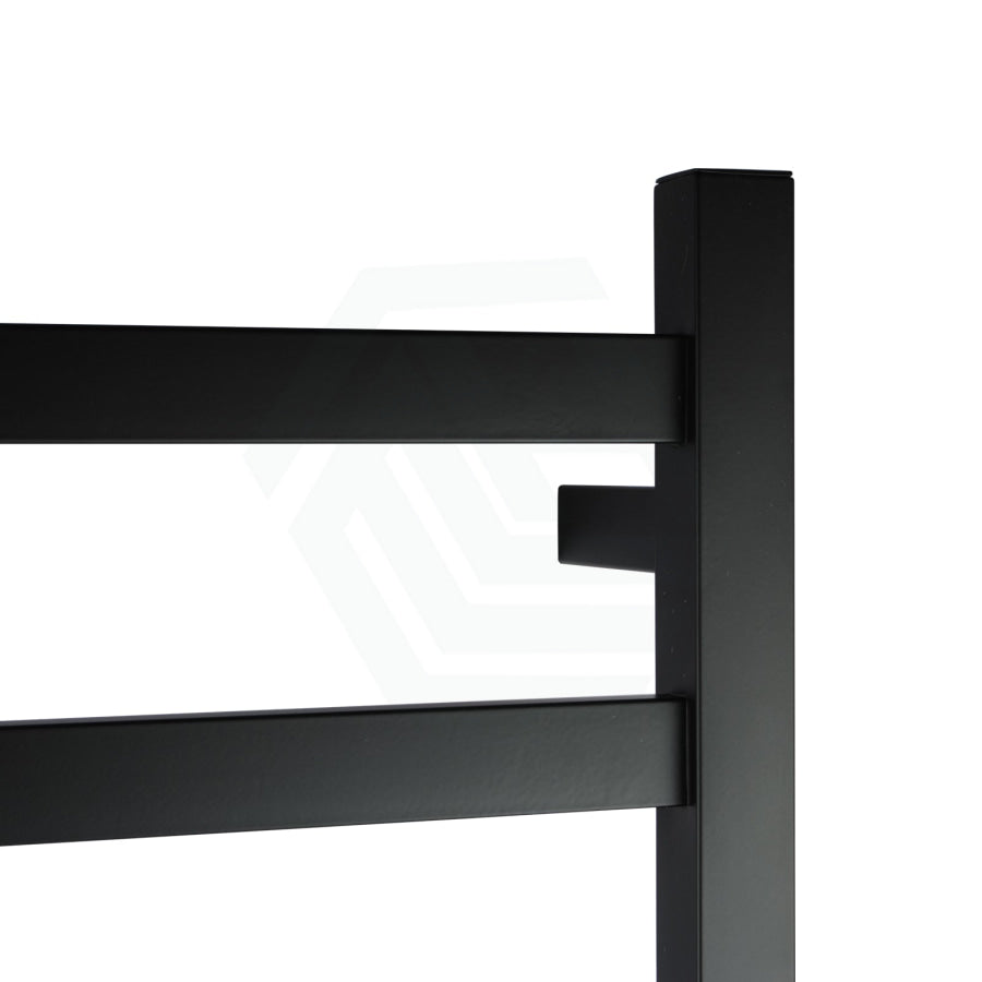 1000X600X120Mm Square Matt Black Electric Heated Towel Rack 9 Bars