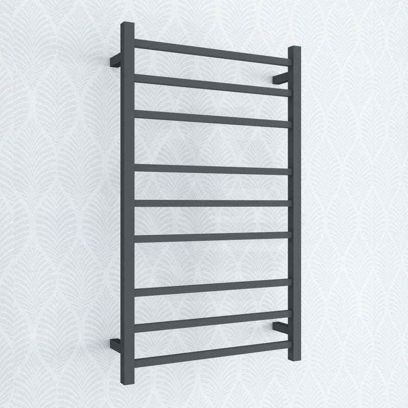 1000X600X120Mm Square Matt Black Electric Heated Towel Rack 9 Bars