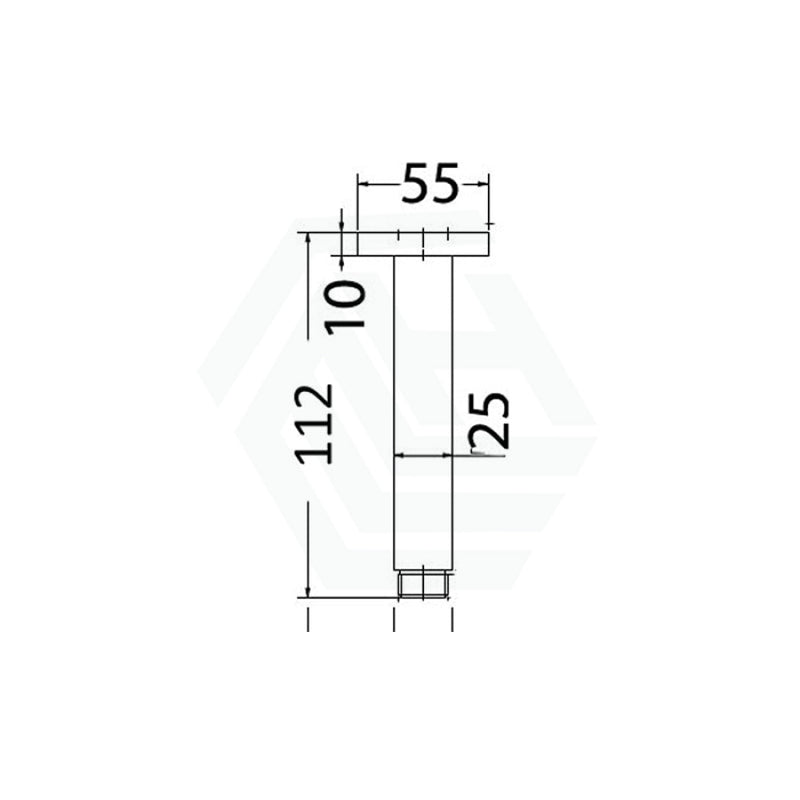 100/500Mm Square Vertical Shower Arm Chrome Arms