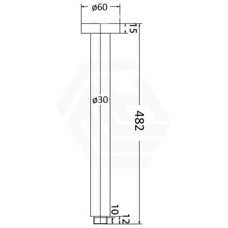 100/500Mm Round Vertical Shower Arm Chrome 470Mm Arms