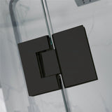 1090-2600Mm 3 Panels Wall To Shower Screen Frameless 10Mm Glass Matt Black Fittings