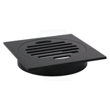 Floor Waste Drain Brass Square Matt Black