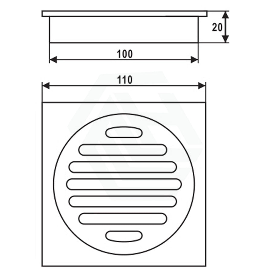 Floor Waste Drain Brass Square Matt Black