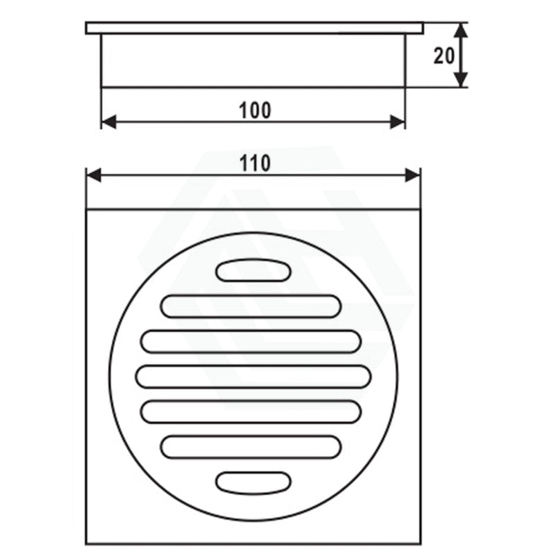 Floor Waste Drain Brass Square Matt Black