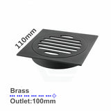 Floor Waste Drain Brass Square Matt Black