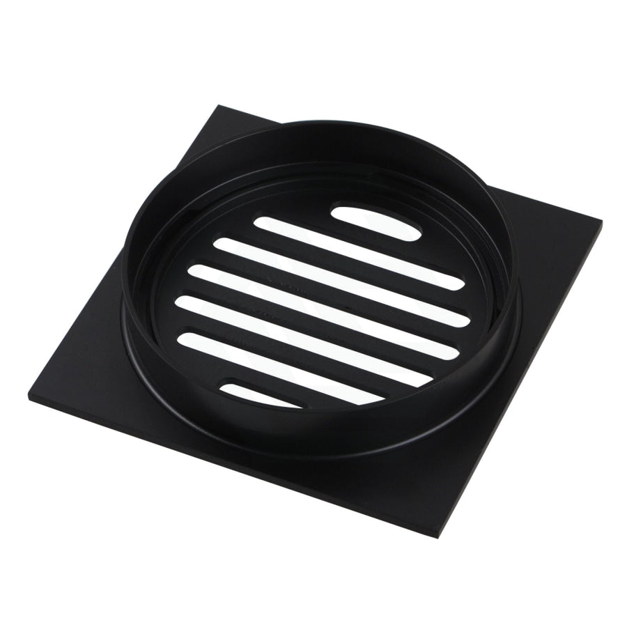 Floor Waste Drain Brass Square Matt Black