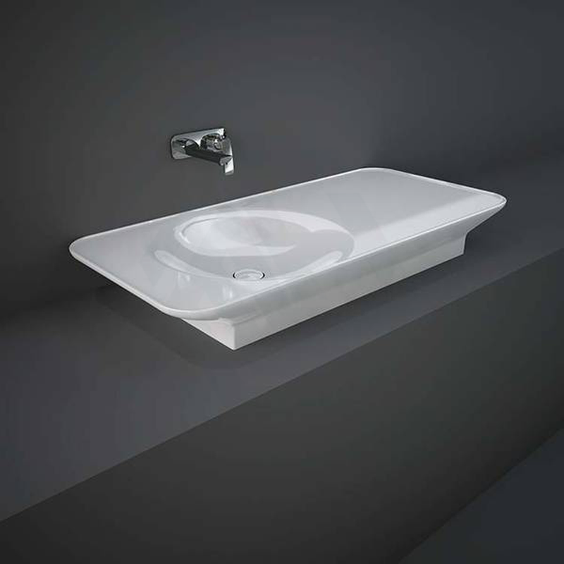 1120X505X140Mm Rak Valet Wall Hung Wash Basins Alpine White Left / 0 Tap Hole