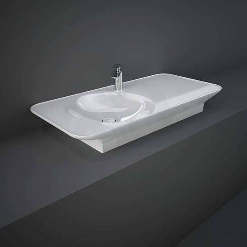 1120X505X140Mm Rak Valet Wall Hung Wash Basins Alpine White Left / 1 Tap Hole