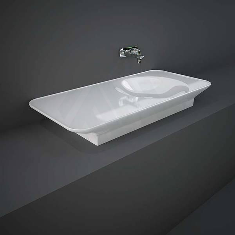 1120X505X140Mm Rak Valet Wall Hung Wash Basins Alpine White Right / 0 Tap Hole