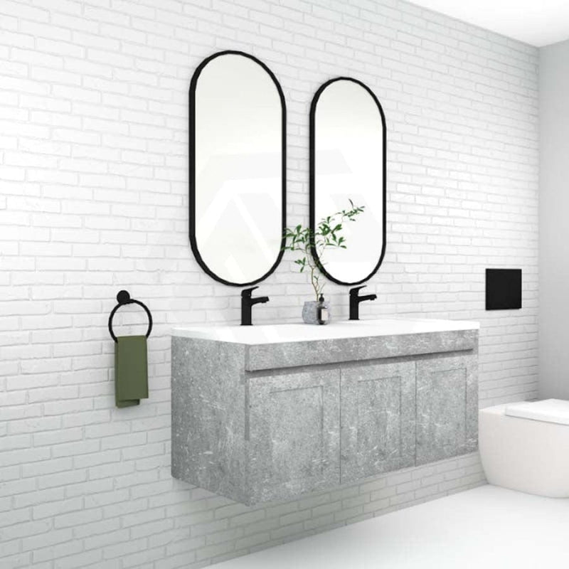 600-1500Mm Boston Plywood Wall Hung Bathroom Floating Vanity With Left / Right Drawers Concrete Grey