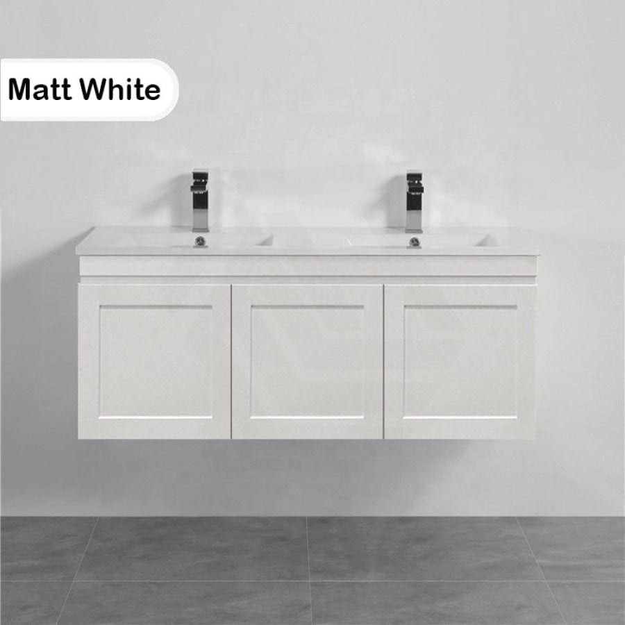 600-1500Mm Miami Wall Hung Bathroom Floating Vanity With Left / Right Drawers Matt White Shaker