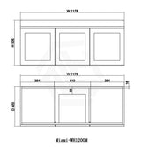 600-1500Mm Miami Wall Hung Bathroom Floating Vanity With Left / Right Drawers Matt White Shaker