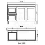 600-1500Mm Miami Freestanding With Legs Bathroom Vanity Matt White Shaker Hampton Style Left / Right