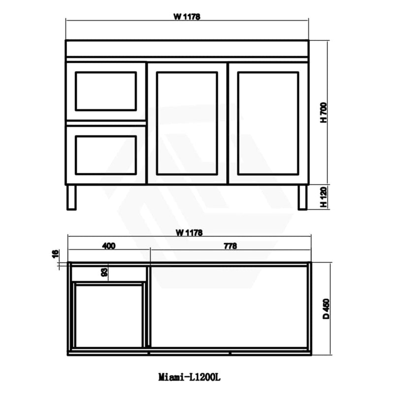 600-1500Mm Miami Freestanding With Legs Bathroom Vanity Matt White Shaker Hampton Style Left / Right