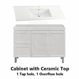 600-1500Mm Miami Freestanding With Legs Bathroom Vanity Matt White Shaker Hampton Style Left / Right