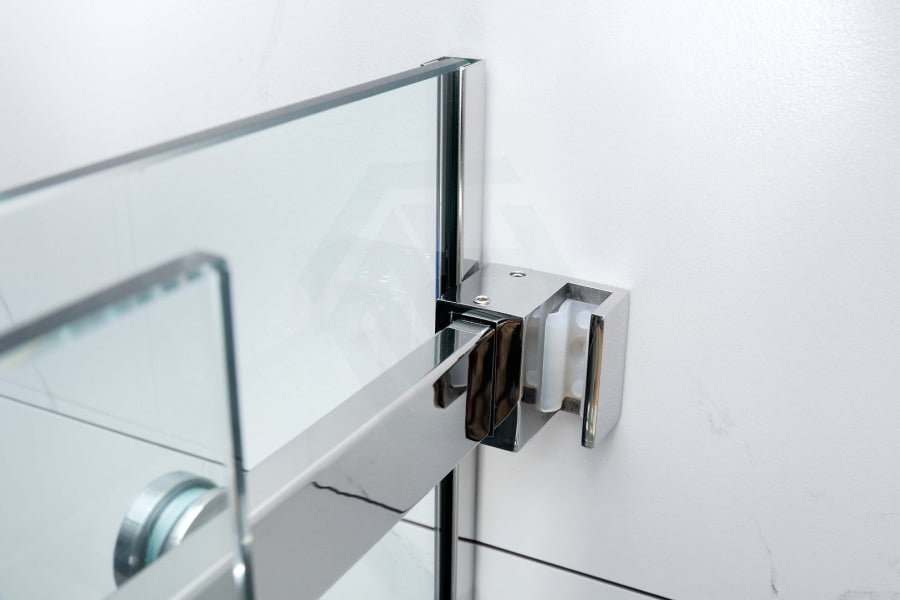 1180-2000X2000Mm L Shape Sliding Shower Screen Frameless Chrome Square Rail Handle 10Mm Glass