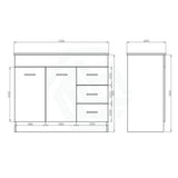 1180X485X900Mm White Kitchen/Laundry Freestanding Kitchenette With Stainless Steel Sink Gloss