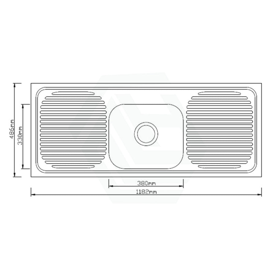 1180X485X900Mm White Kitchen/Laundry Freestanding Kitchenette With Stainless Steel Sink Gloss