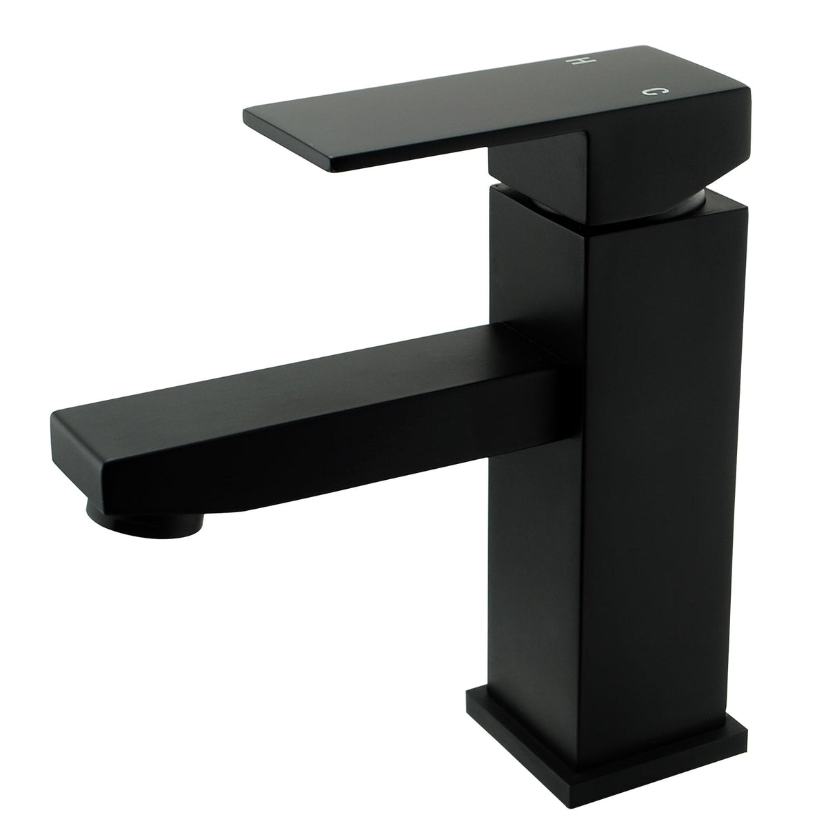 Ottimo Brass Square Short Basin Mixer Tap Black