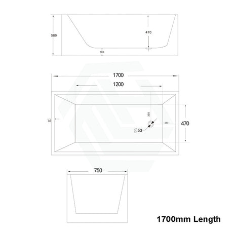 1200/1300/1400/1500/1600/1700Mm Square Bathtub Multi Fit Corner Back To Wall Freestanding Acrylic