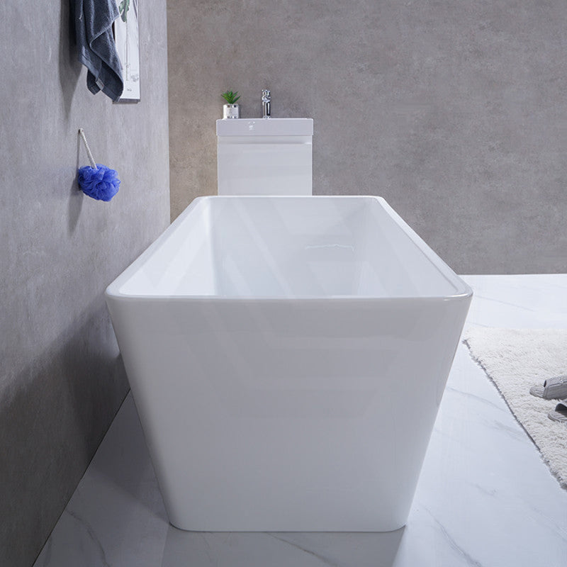 1200/1400/1500/1700Mm Qubist Square Bathtub Freestanding Acrylic Gloss White No Overflow