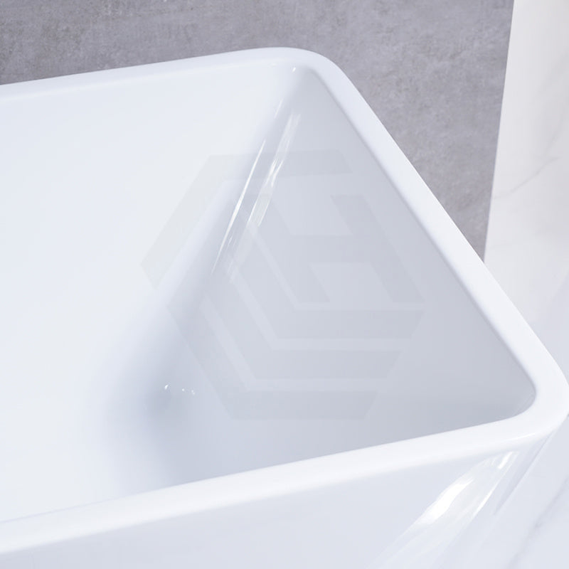 1200/1400/1500/1700Mm Qubist Square Bathtub Freestanding Acrylic Gloss White No Overflow