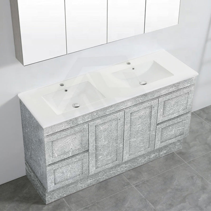 600-1500Mm Boston Plywood Freestanding Vanity Concrete Grey With Left/ Right Drawers Kickboard