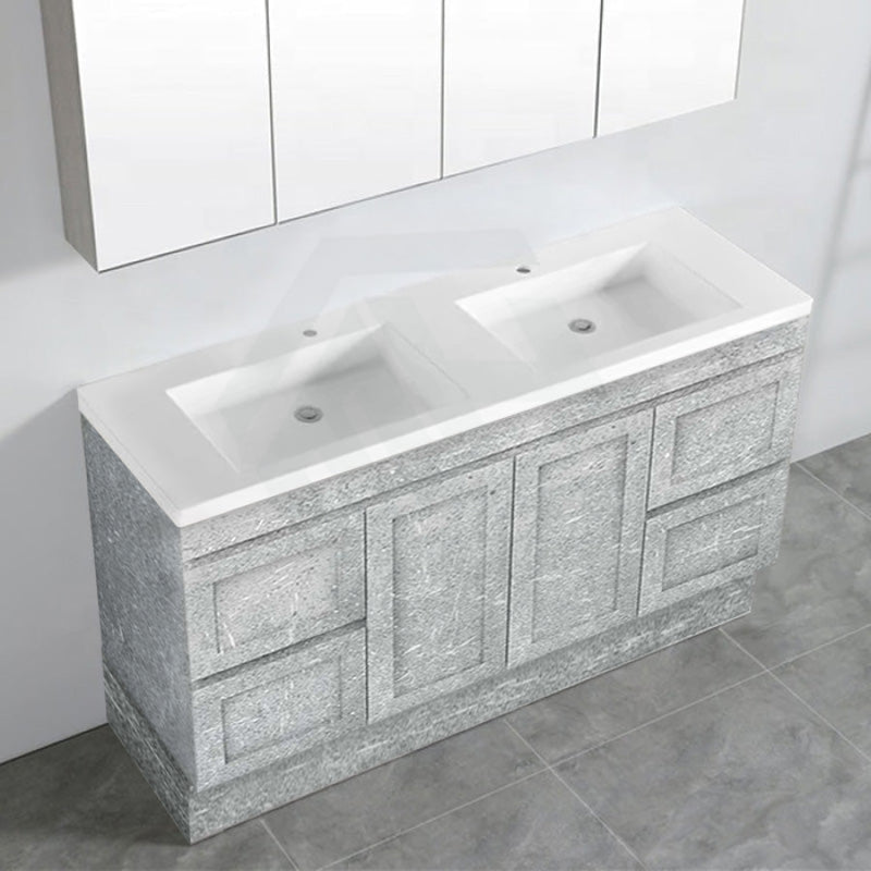 600-1500Mm Boston Plywood Freestanding Vanity Concrete Grey With Left/ Right Drawers Kickboard