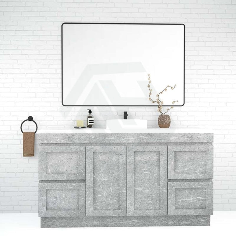 600-1500Mm Boston Plywood Freestanding Vanity Concrete Grey With Left/ Right Drawers Kickboard