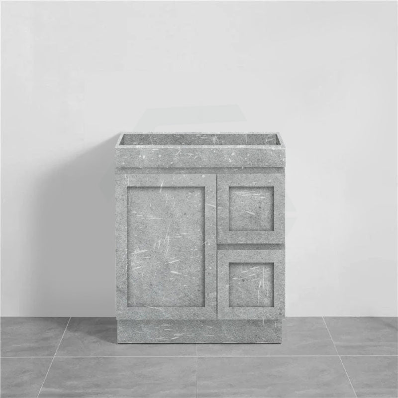 600-1500Mm Boston Plywood Freestanding Vanity Concrete Grey With Left/ Right Drawers Kickboard