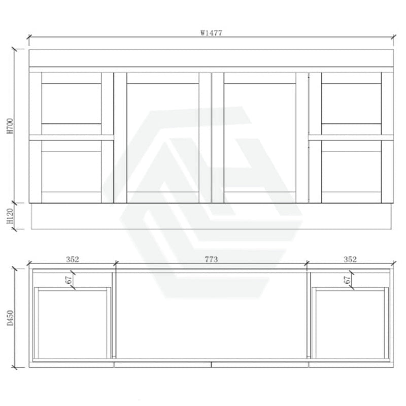 600-1500Mm Boston Plywood Freestanding Vanity Concrete Grey With Left/ Right Drawers Kickboard