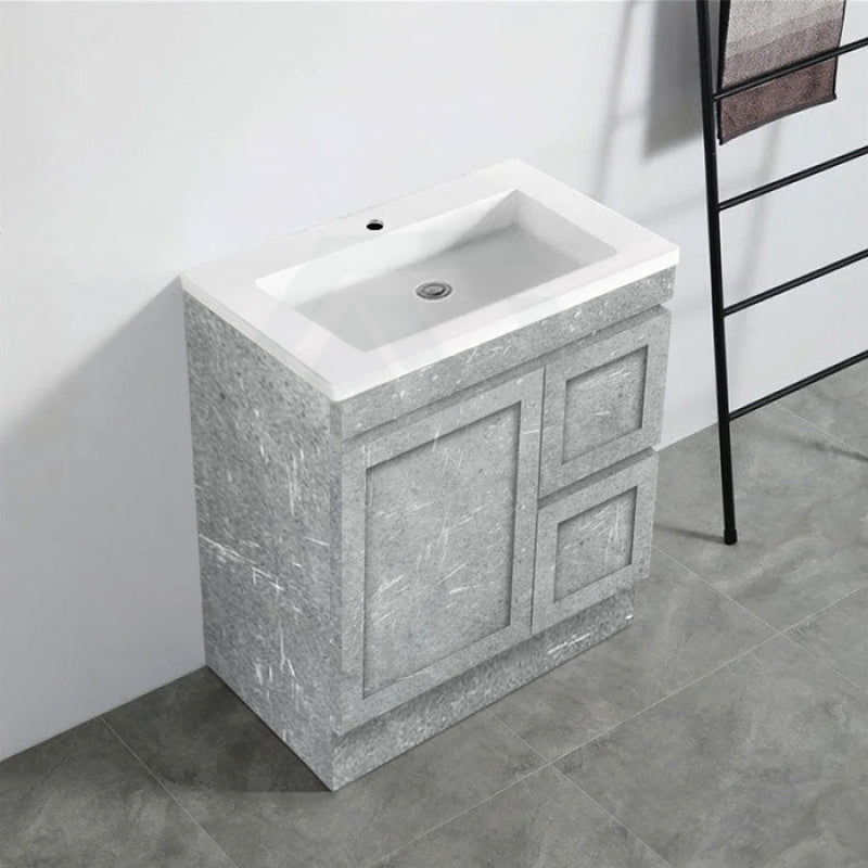 600-1500Mm Boston Plywood Freestanding Vanity Concrete Grey With Left/ Right Drawers Kickboard