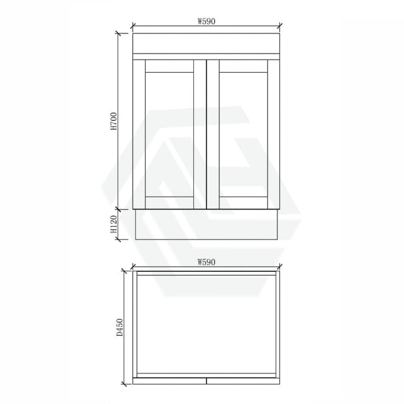 600-1500Mm Boston Plywood Freestanding Vanity Concrete Grey With Left/ Right Drawers Kickboard