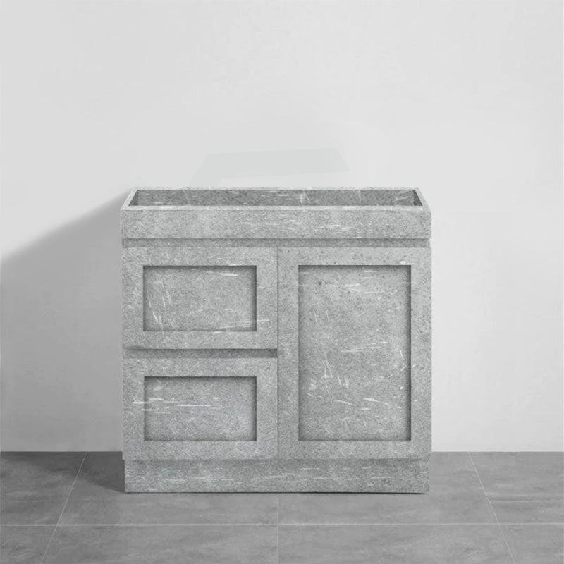 600-1500Mm Boston Plywood Freestanding Vanity Concrete Grey With Left/ Right Drawers Kickboard