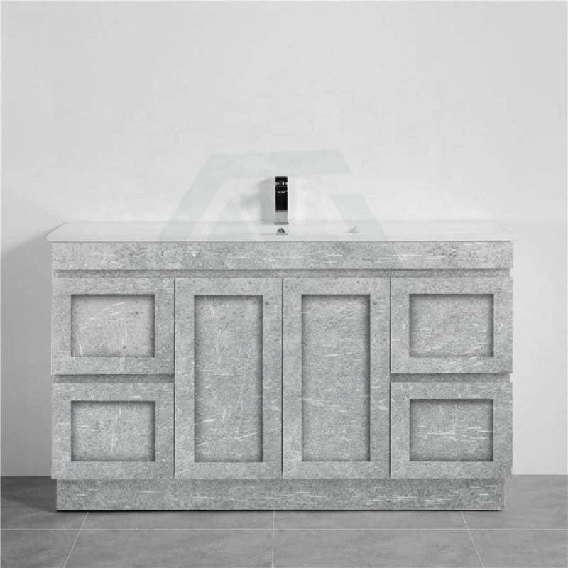 600-1500Mm Boston Plywood Freestanding Vanity Concrete Grey With Left/ Right Drawers Kickboard