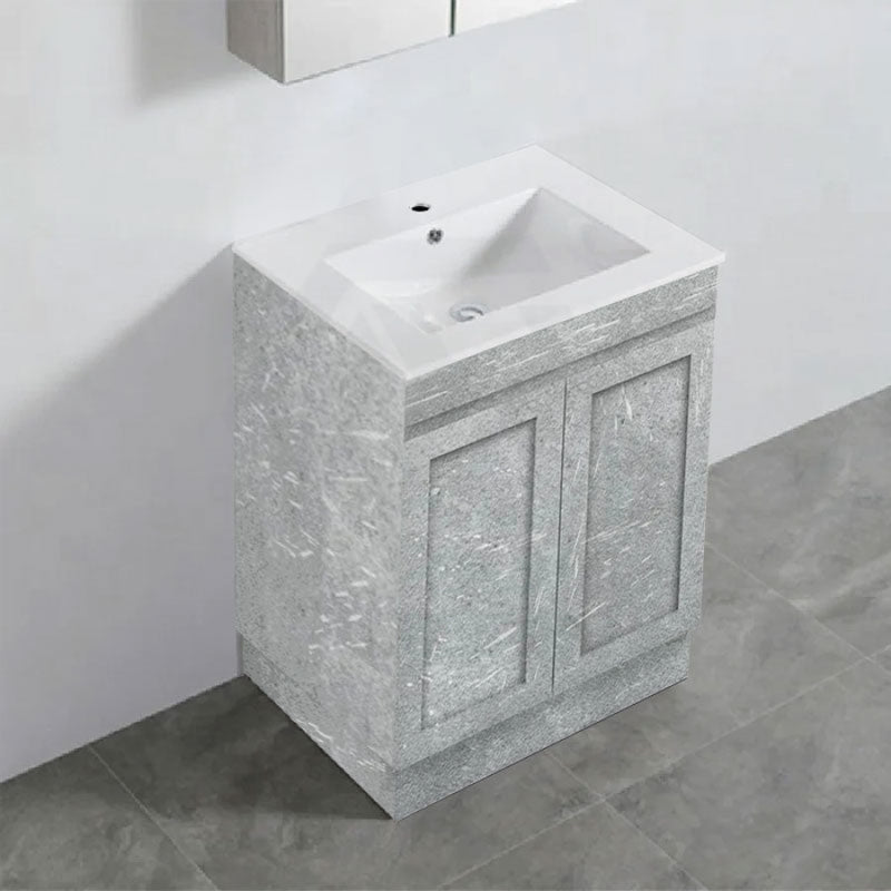 600-1500Mm Boston Plywood Freestanding Vanity Concrete Grey With Left/ Right Drawers Kickboard