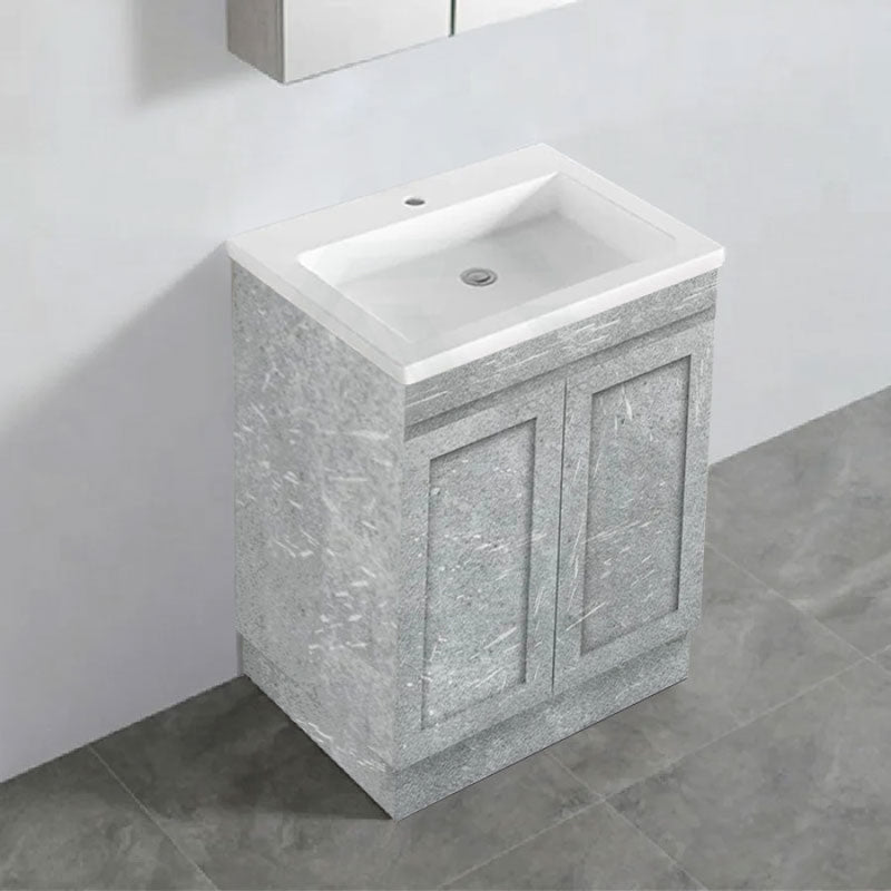 600-1500Mm Boston Plywood Freestanding Vanity Concrete Grey With Left/ Right Drawers Kickboard