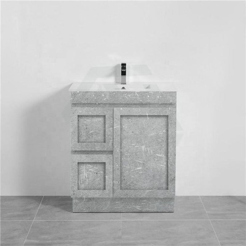 600-1500Mm Boston Plywood Freestanding Vanity Concrete Grey With Left/ Right Drawers Kickboard