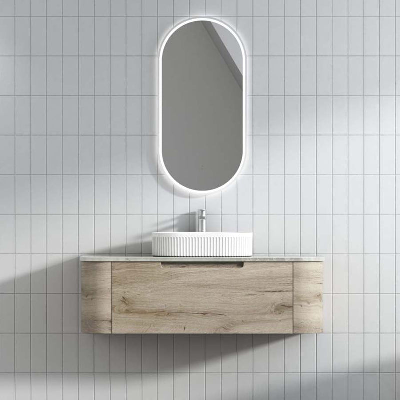 750 - 1800Mm Hamilton Wall Hung Curved Vanity Minimalistic Style Cabinet Only For Bathroom Matt