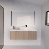 600-1500Mm Wall Hung Vanity Fluted Style American Oak Color Pvc Coating 1200Mm / Cabinet Only